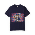 Patriotic Pirate Cat T-Shirt | American Flag Nautical Illustration