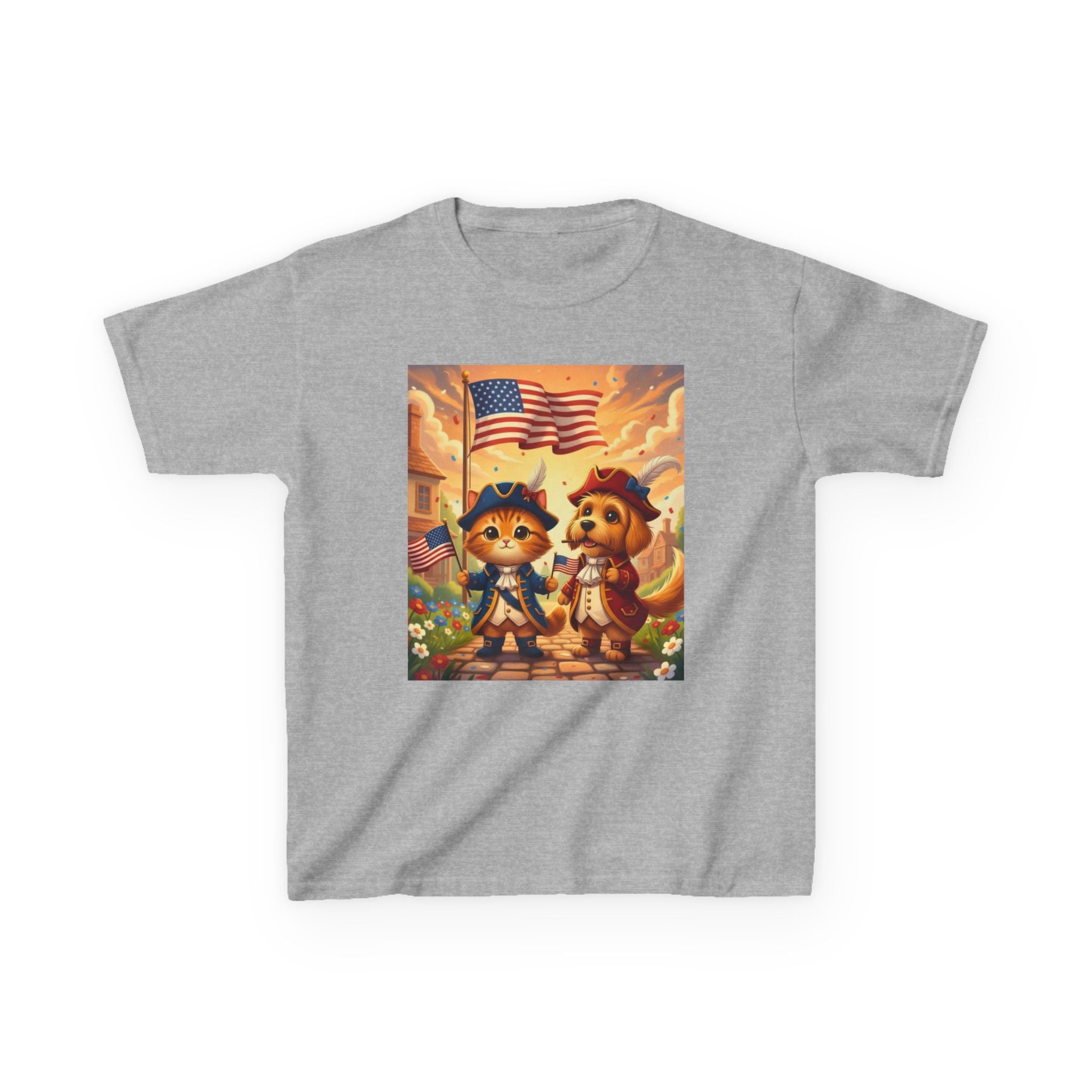 Patriotic Kittens and Puppies Tee | American Flag Kids Shirt