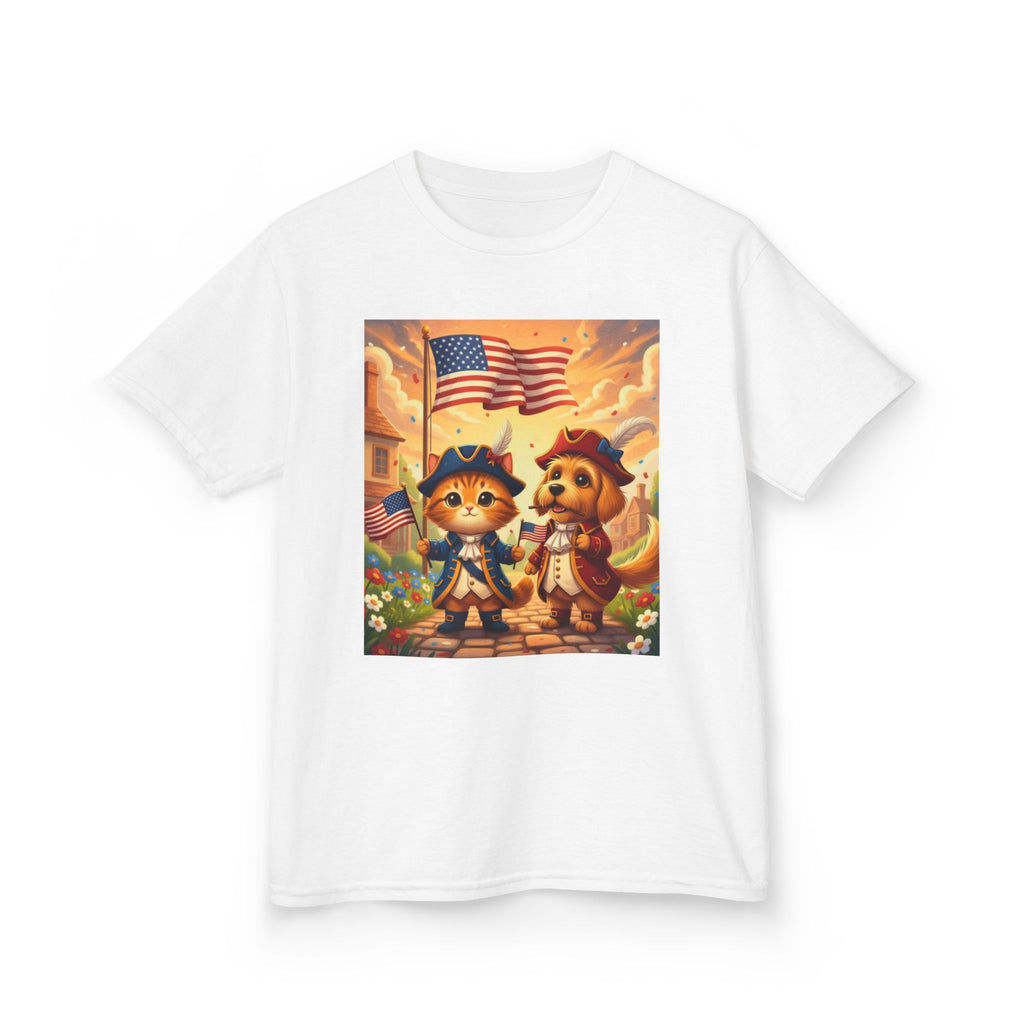 Patriotic Kittens and Puppies Tee | American Flag Kids Shirt