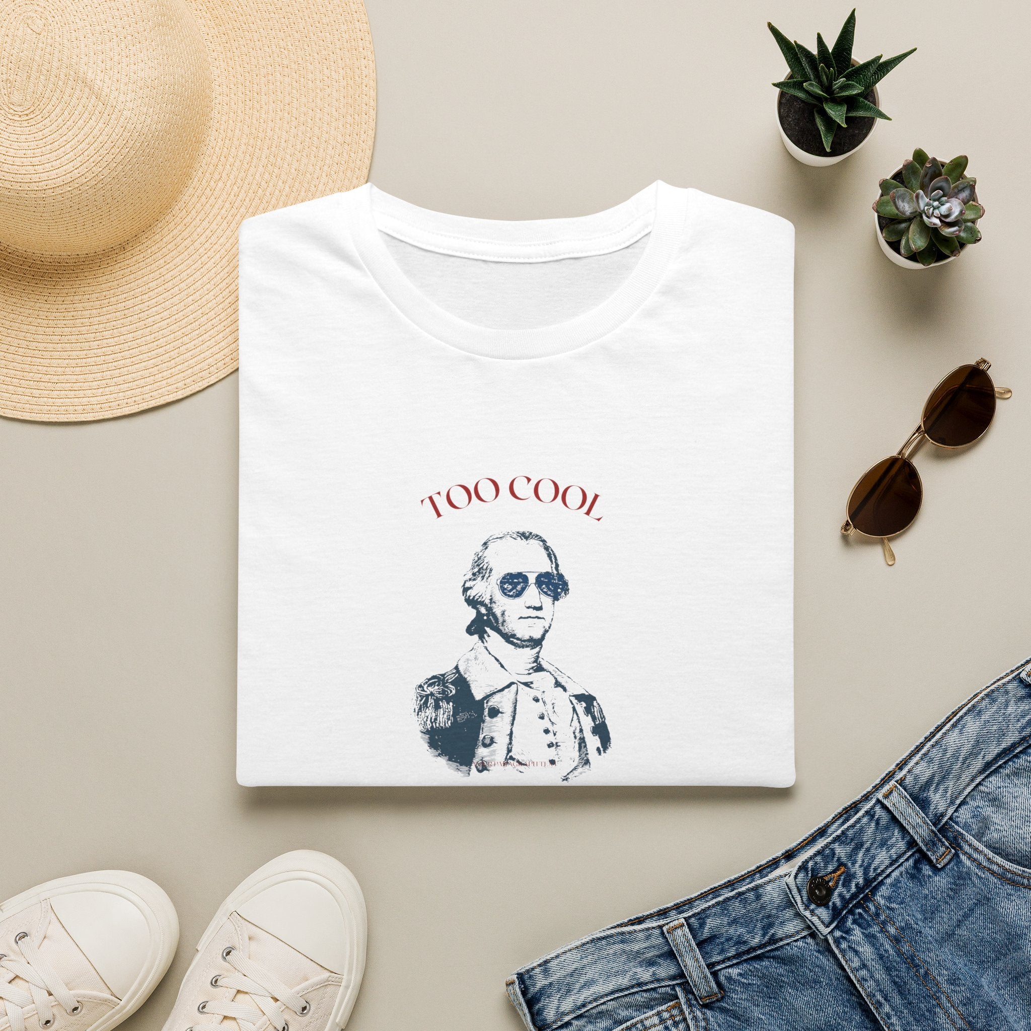Too Cool George Washington T-Shirt | Vintage Patriotic 1776-2026