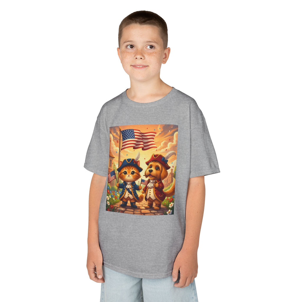 Patriotic Kittens and Puppies Tee | American Flag Kids Shirt