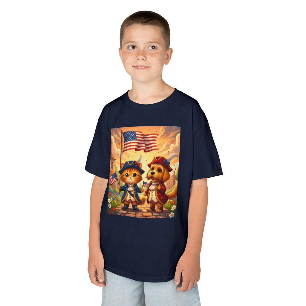 Patriotic Kittens and Puppies Tee | American Flag Kids Shirt