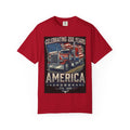 America 250 Years Truck Illustration T-Shirt | Patriotic Semi-Truck Graphic