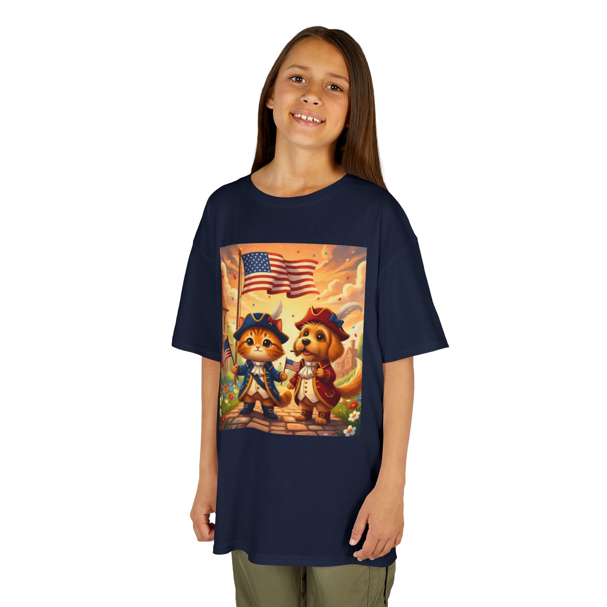 Patriotic Kittens and Puppies Tee | American Flag Kids Shirt