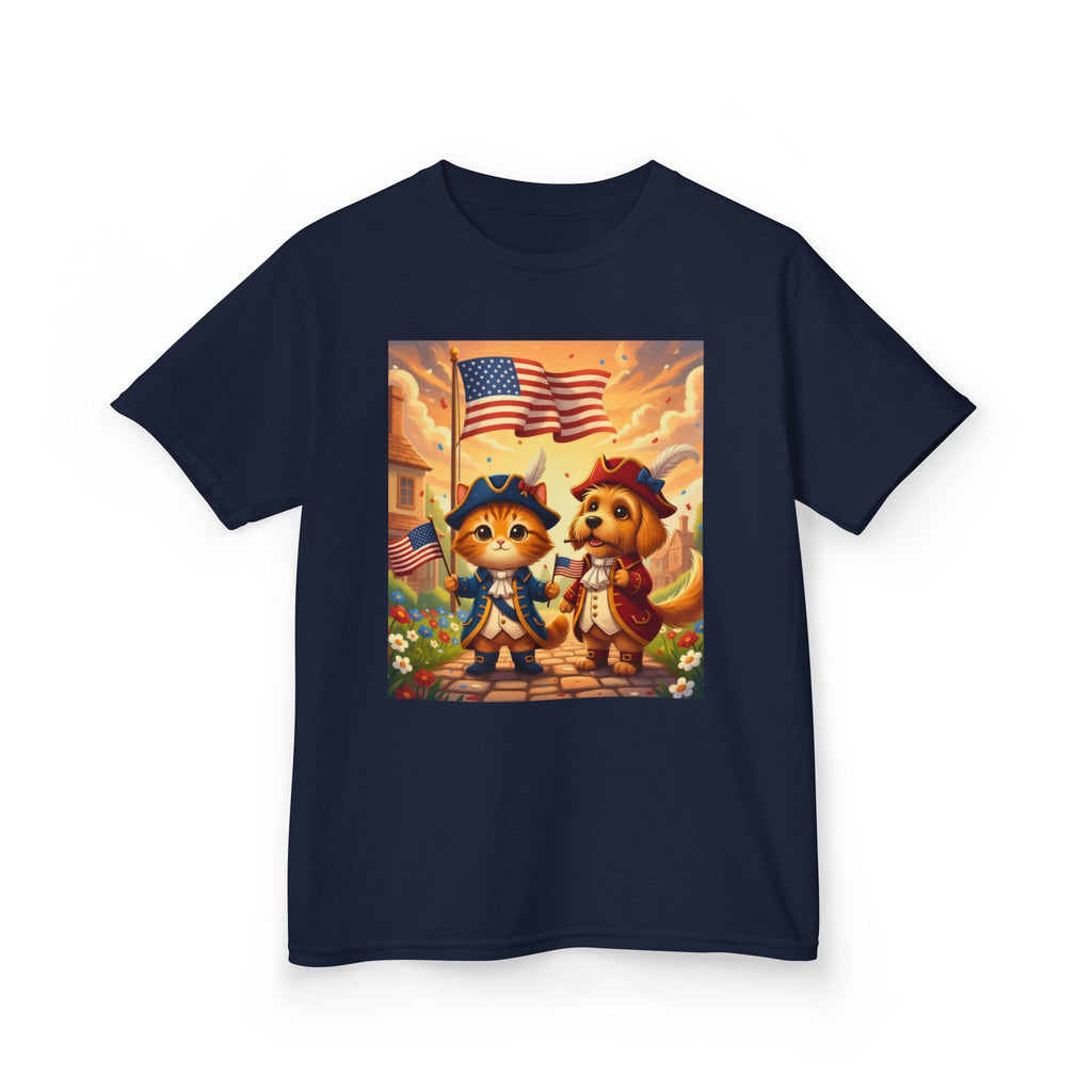 Patriotic Kittens and Puppies Tee | American Flag Kids Shirt