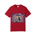 Patriotic Pirate Cat T-Shirt | American Flag Nautical Illustration