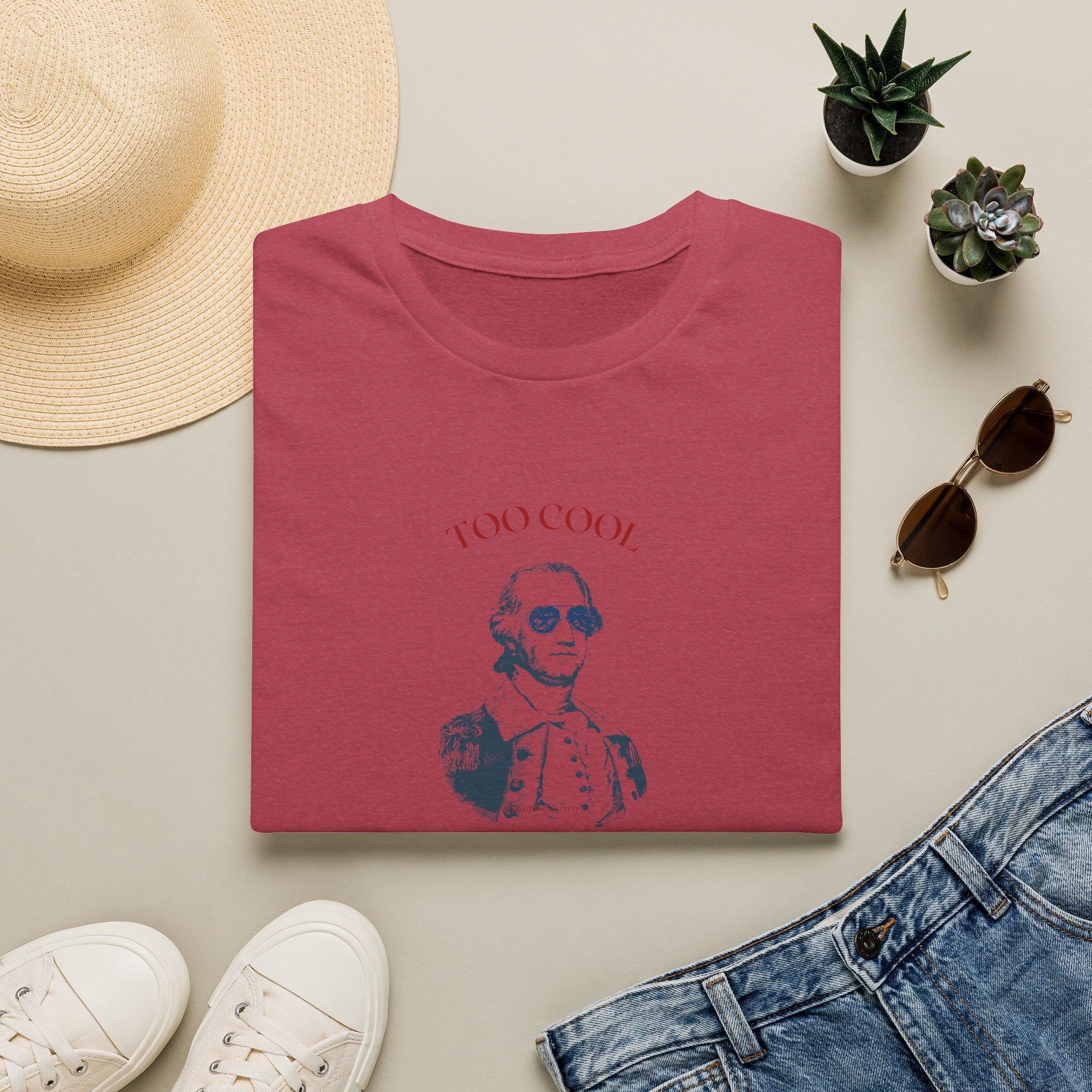 Too Cool George Washington T-Shirt | Vintage Patriotic 1776-2026