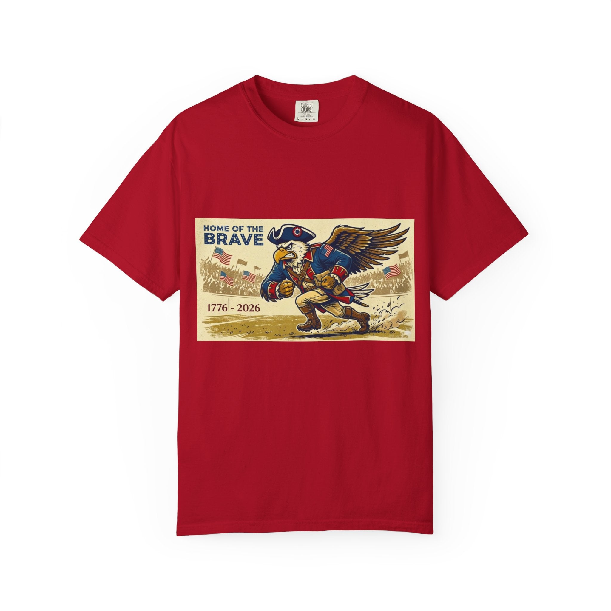 Patriotic Eagle Soldier T-Shirt | Home of the Brave 1776-2026
