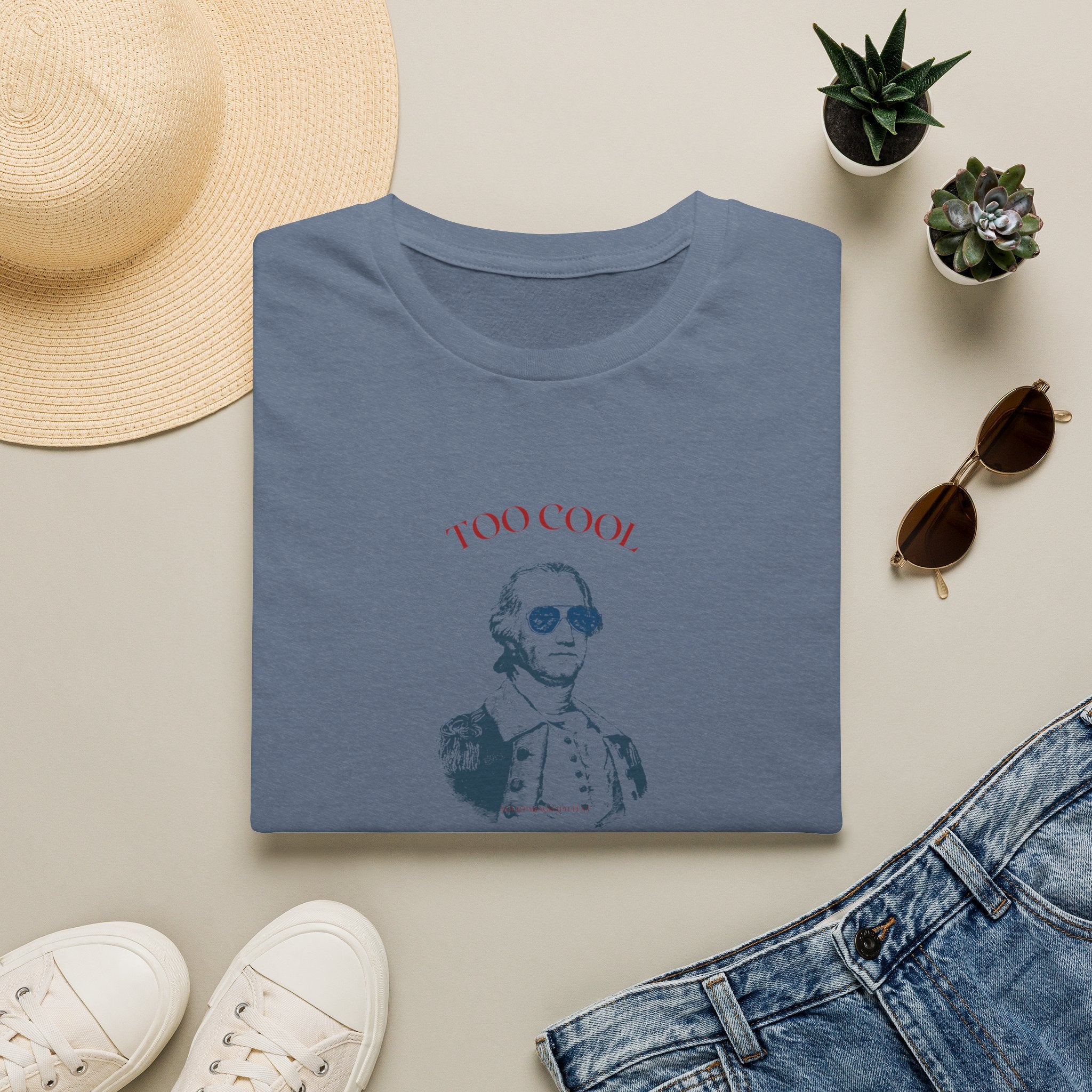 Too Cool George Washington T-Shirt | Vintage Patriotic 1776-2026