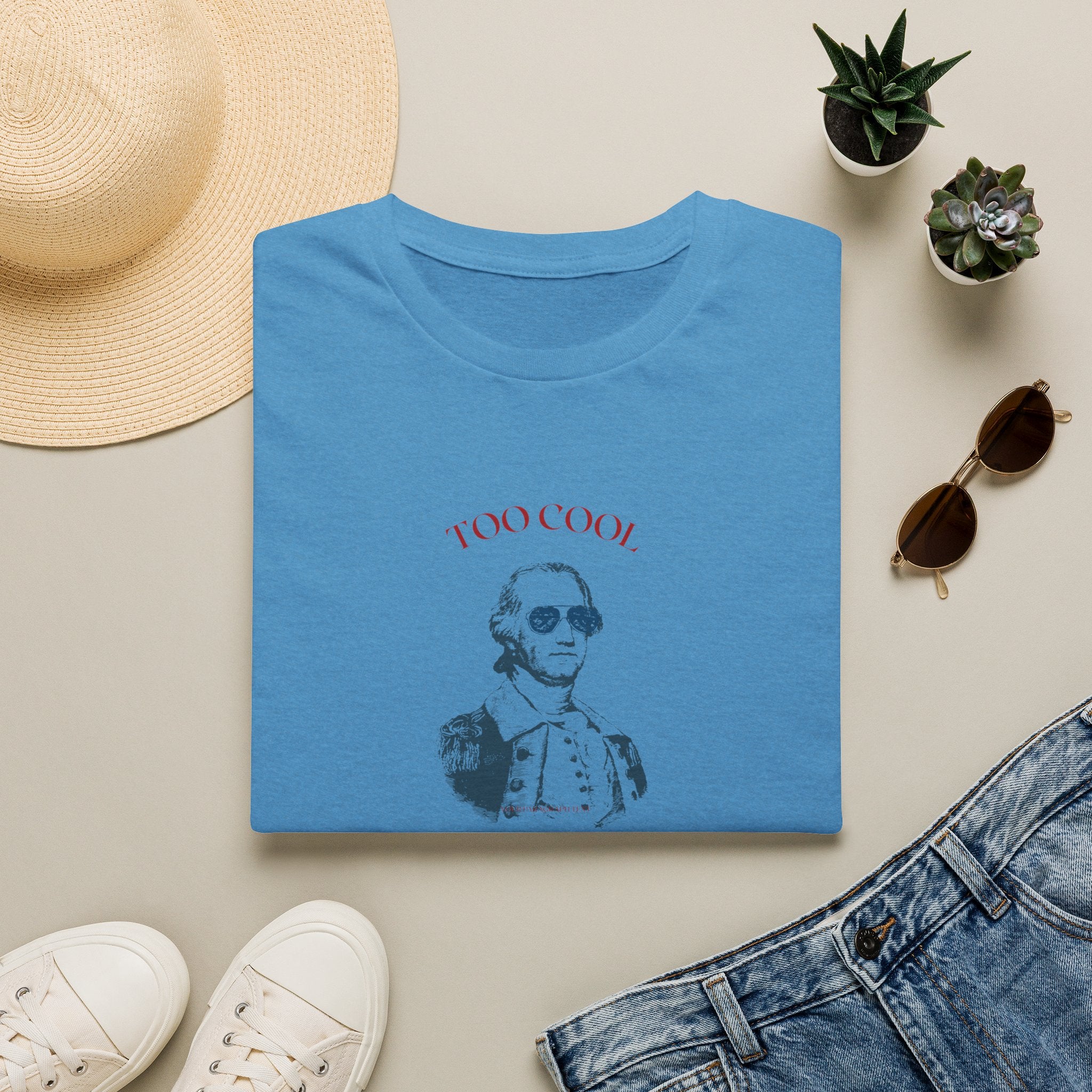 Too Cool George Washington T-Shirt | Vintage Patriotic 1776-2026