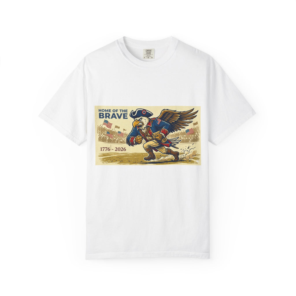 Patriotic Eagle Soldier T-Shirt | Home of the Brave 1776-2026